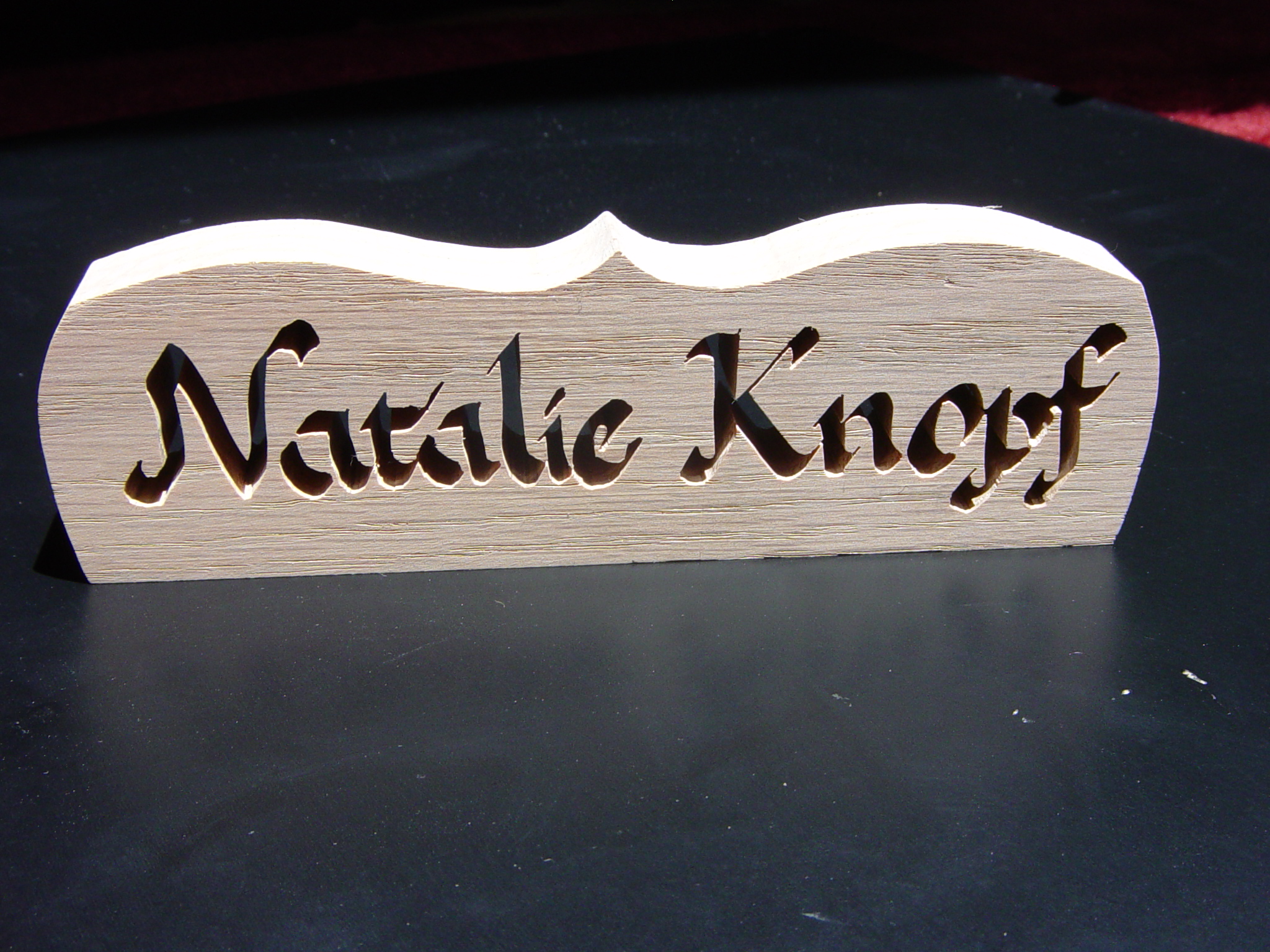 Album scroll saw name plate